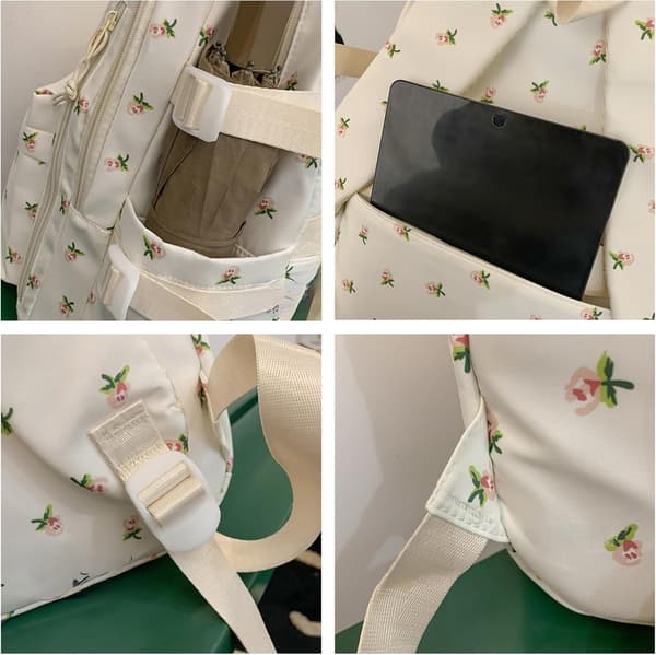 Floral Backpack Women - Laptop Backpack Daypack for Travel & University Rose