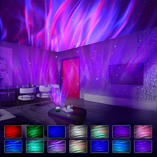 Mini Rotating RGB Northern Lights Aurora LED Projector Night Lamp