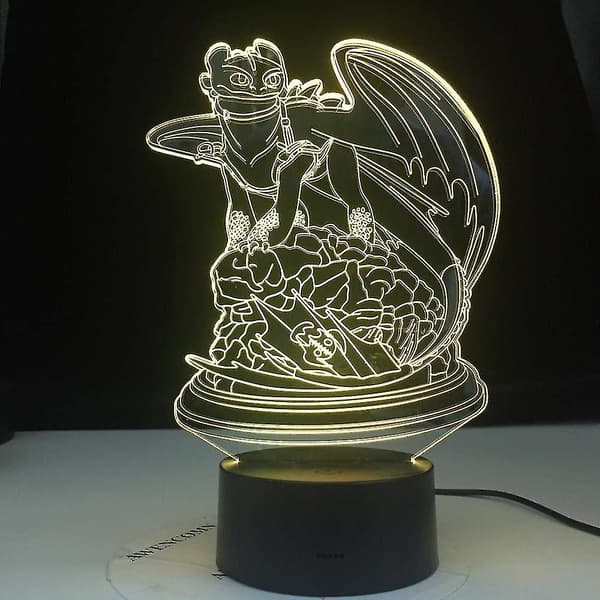 3D Illusion Nattlampa, Pekkontroll USB-driven Varm LED-lampa för Heminredning, Sovrumspresent