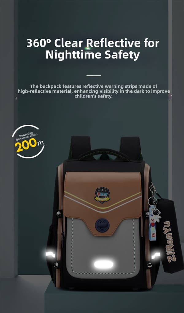 Children's Backpack, Waterproof School Bag with Back Support for Boys and Girls Grey