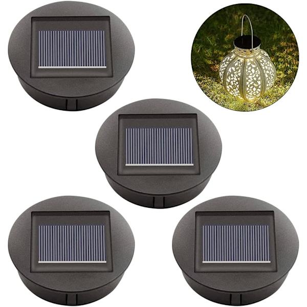 4-pack solcellsersättningslampor med LED-lampor, solcellslampor för takersättning, LED-solpanelsskydd