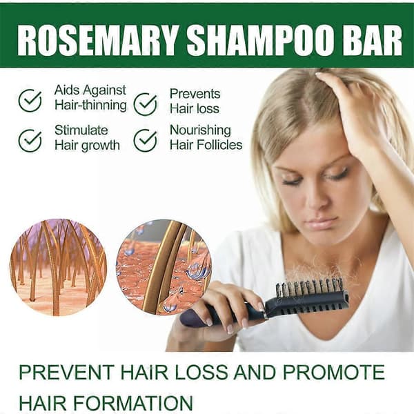 1-3 stk. Rosmarin Shampoo Bar mod hårtab Solid Shampoo Conditioner Bar Reparer beskadiget hår Styrker håret