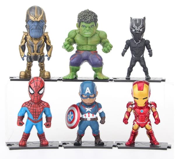 6-pakning Marvel Avengers Heroes Figurer 7-8 CM