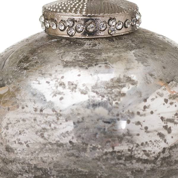 Noel-serien glas droppformad julkula, en storlek passar alla, silver