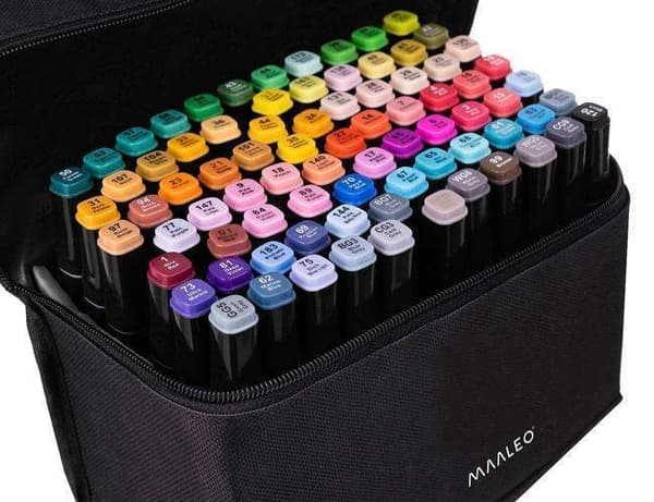 80 kpl – Tussit kotelolla – Kaksipuoliset – Moniväriset Multicolor multifärg
