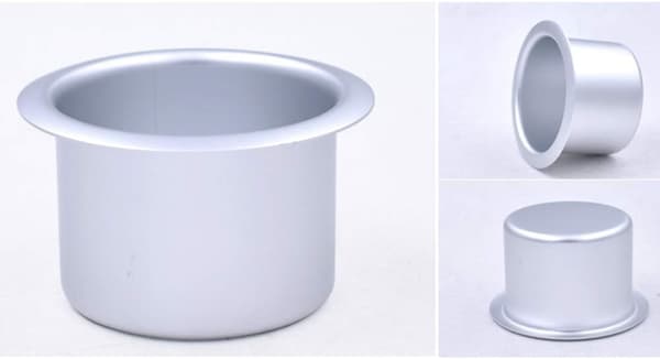4-pack mugghållare i legerad metall för soffa, båt, husbil - enkel installation, silverfinish
