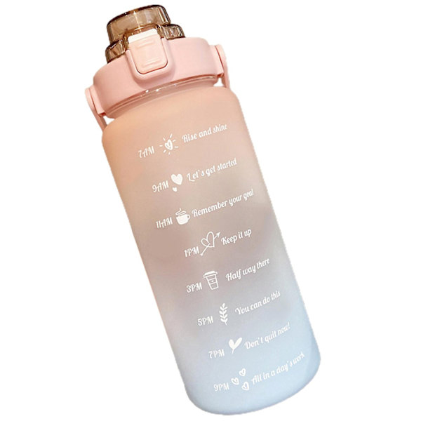Sportflaska med tid 2000ml graderad flaska med flipplock