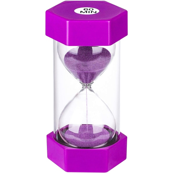 Timglas Sand Timer 60 minuter: Plast Sandklocka, Jätteblå Sandklocka, Arena 60 min Lila