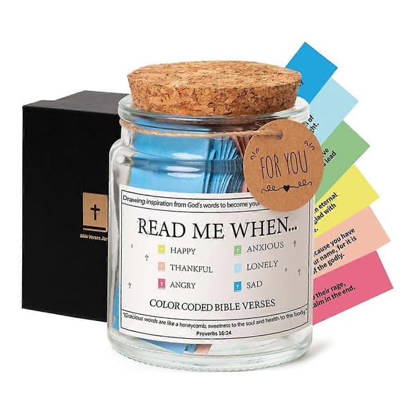 Biblical Verses in a Jar, Read Me When Biblical Verses Jar for Emotions and, Glass Scripture Prayer Jar wi