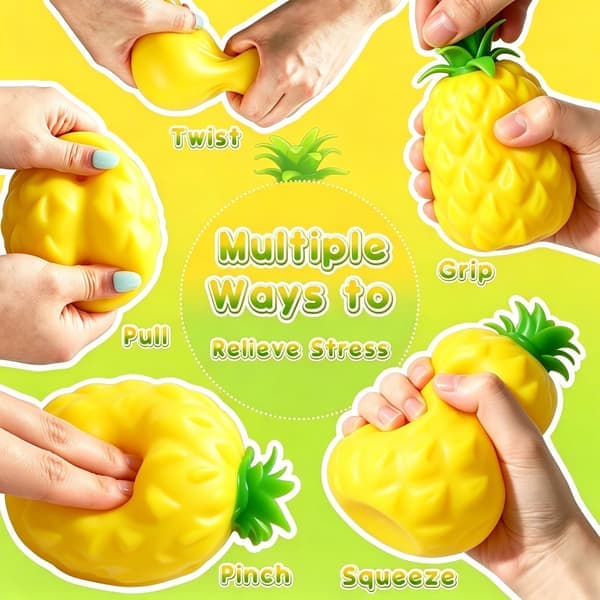 Kæmpe Ananas Squishy – 24 cm jumbo blød langsomt stigende stressbold til angstlindring