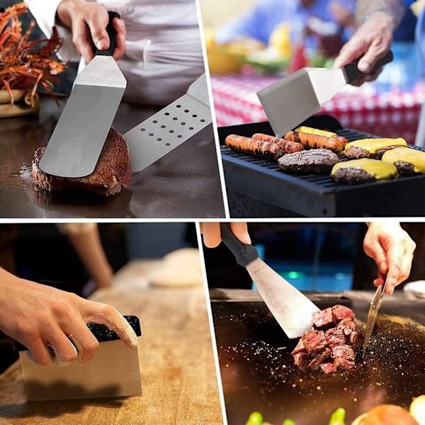 Stekspade i rostfritt stål, skalad pizzaspatel, grillspatel, köksredskap