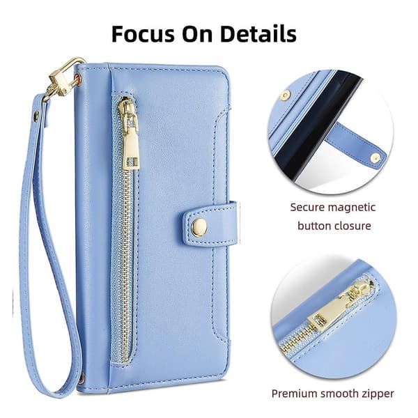 Zipper Wallet Case för Samsung Galaxy A54 5G Blue