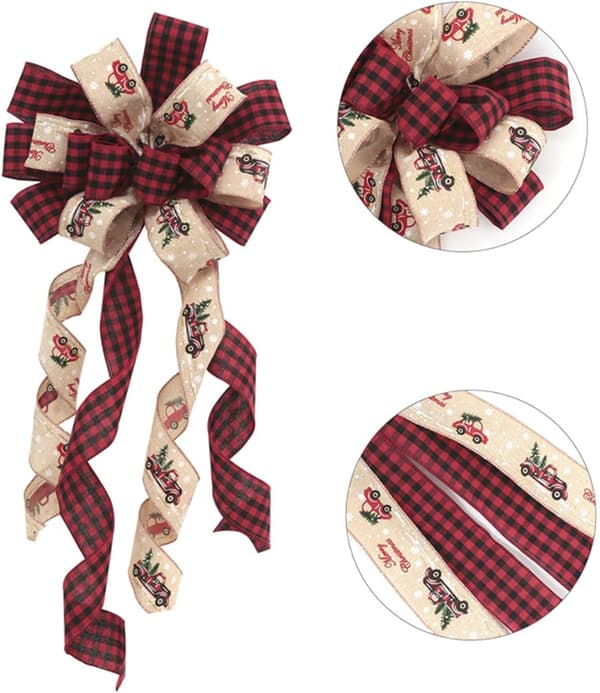 Dekorativ julgran hängande rosett - Mörkröd - Polyester - För helgdagar, bröllop