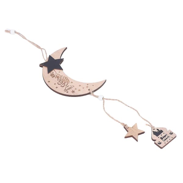 4 stk. Eid Måne Ornament Træmåne Stjerne Holdbart Udsøgt Design Træmåne Stjernevedhæng til Hjemmefest Kontor