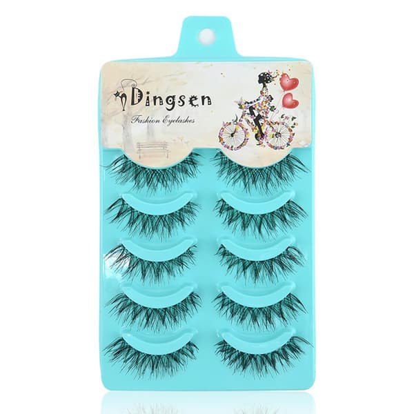 5 par Messy Natural Crossed False Eyelashes Eyelashes Star Makeup Super