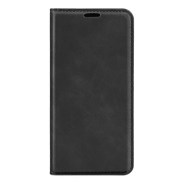 Retro-skin Magnetiskt Sug Läder Telefonfodral Svart