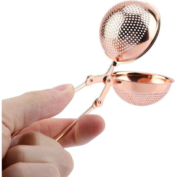 Tesil i rostfritt stål, bärbar infuser mesh tebollar återanvändbar sfärisk tekanna sil