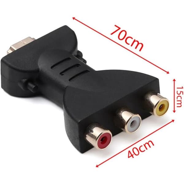 HDMI til 3RCA-adapter, hvit rød gul adapter HDMI til AV-videokabel, rød hvit lydkonverterer bærbar gul