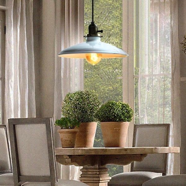 Hängande industriell retro pendellampa vintage E27 med strömbrytare höjdjusterbar rustik metall