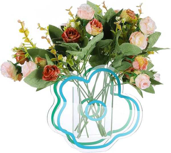 Akryl molnformad blomvas sminkborste pennhållare elegant modern samtida design vas