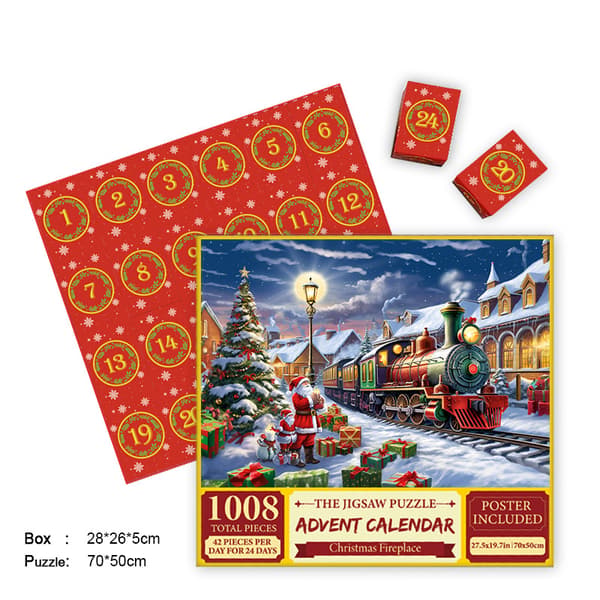 Julekalender med Nedtelling Blind Box 1008-dels Puslespill for Voksne Avslapping Overraskelsesgave