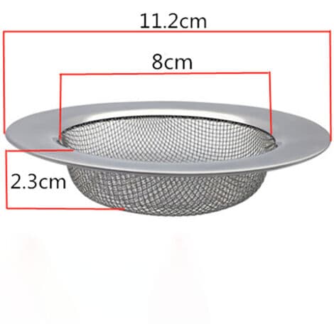 2 stk. avløpsfilter i rustfritt stål, hårfilter til dusj, kjøkkenvaskrist avløpsbeskyttelse (11,2 cm)