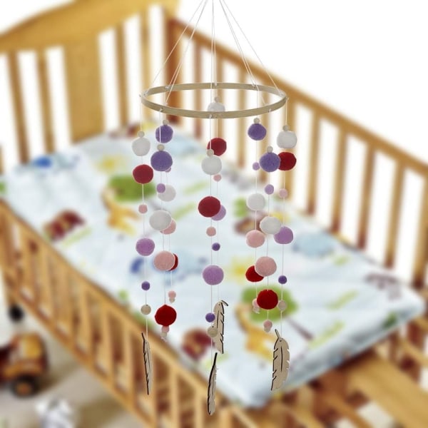 Trähängande babymobil, barnens hängande vindspel, trävindspel för sovrum