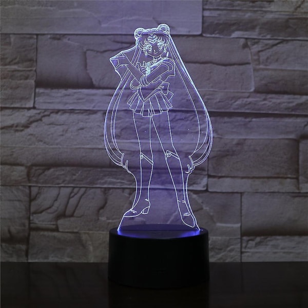 Sailer Moon Barnrums Anime Bordslampa 3d Led Nattlampa