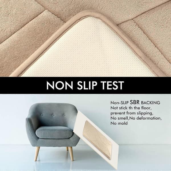 Badrumsmatta i Memory Foam Sammet Mjuk Halkfri Super Vatten...