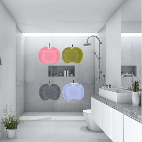 Non-slip Silicone Back Scrubber, Exfoliating Shower Mat with Suction Cups, Green Massage Pad