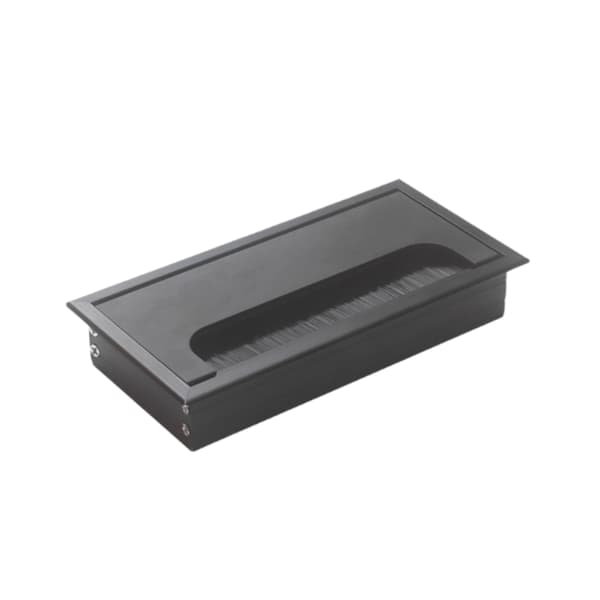 Skrivebord Aluminiumlegering Rektangulær Kabelboks Kabelhulafdækning med Børste til Hjemmekontor Bank Computerbord (80*160)