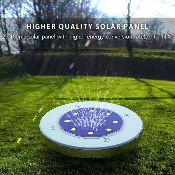 Solcellslampor för utomhusbruk, solcellsmarkbelysning trädgårdsbelysning 8 LED, markbelysning utomhus för marken
