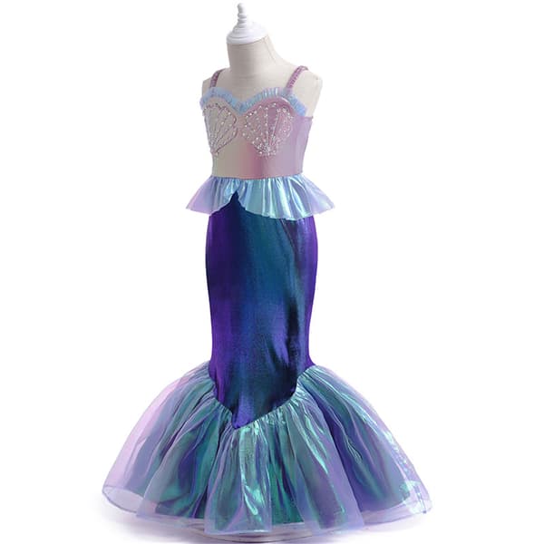 Flickors Karneval Havfrus Prinsessklänning Halloween Cosplay Kostym 130cm