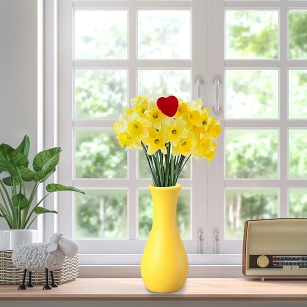 Gul keramisk vas modern heminredning porslin blomsterarrangemang vas matt design för mittpunkt