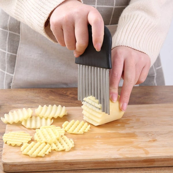 3 st rostfria vågskärare, potatisskärare, pommes frites-slicer multifunktionell potatis