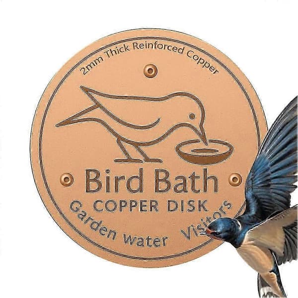 Copper Disc Bird Bath for Efficient Water Purification, Natural Algae Reduction, and Easy Outdoor Bird Bath Maintenance 53X3cm 53X3cm Pink