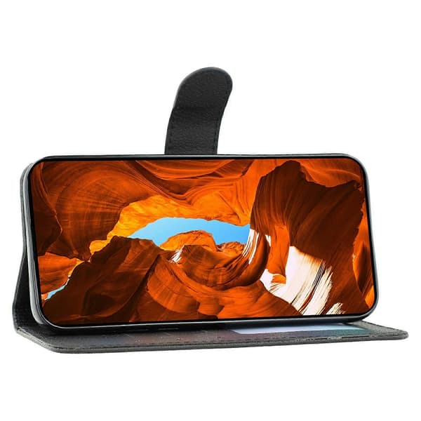 TKdaddy Etui til Xiaomi Redmi 15 5G Fjerprint PU Læder Pung Etui Sort