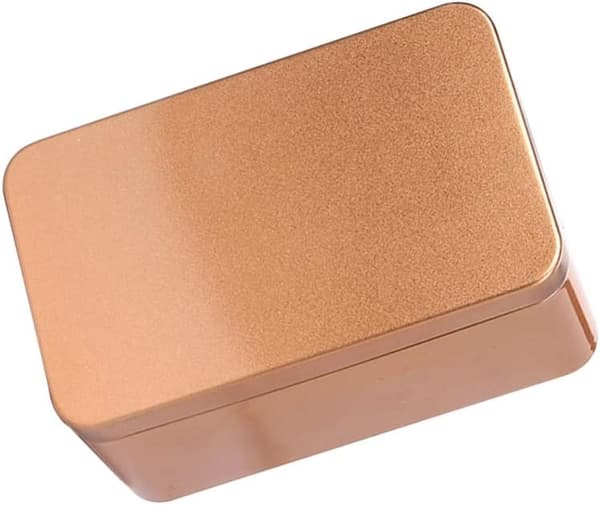 Rektangulär förvaringslåda i metall - Tebox - Kryddbox - 13 X 8 X 6 Cm - För godis och kaffe
