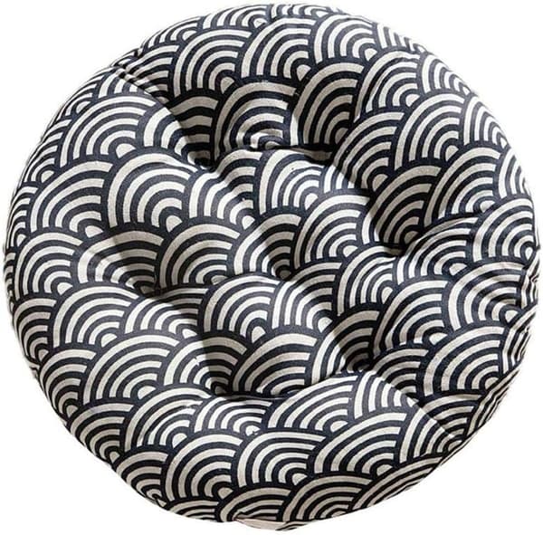 Rund sittdyna Tatami-dyna, tjock stolsdyna, 100 % bomullslinne
