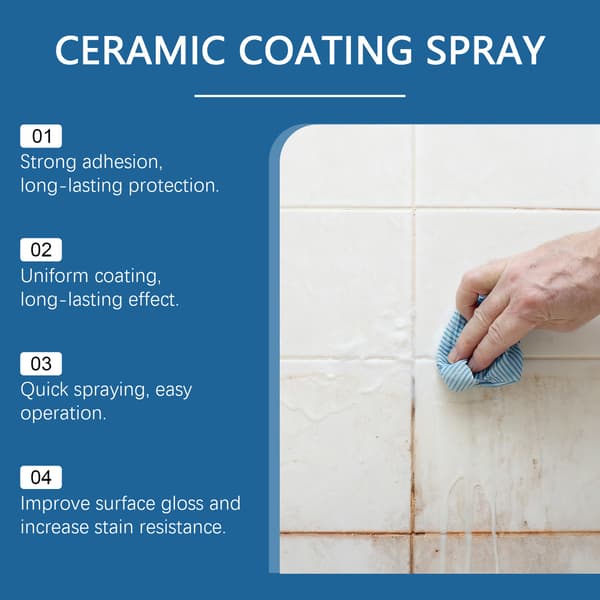 Ceramic Coating Spray Kit: Kitchen & Bathroom Floor Tile Restoration – Cleaning, Protection, Brightening & Care