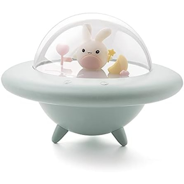 LED-nattlampa för barn Nattlampor Söta rymdskepp Kanin Gul Baby Nattlampa Fjärrkontroll & Touch