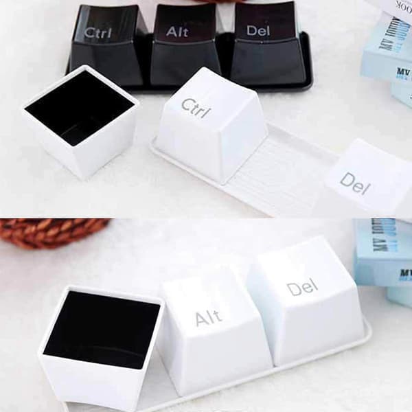 3 st Tangentbord Kaffe Te Vatten Kopp Ctrl Del Alt Nyckel Mugg Med Bricka Set, 50% Erbjudande