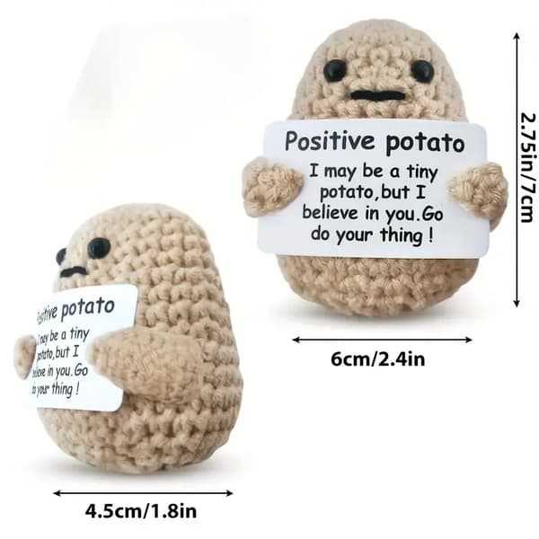 1 st Mini Rolig Positiv Potatis, Söt Ullvirkad Stickad Potatisleksak