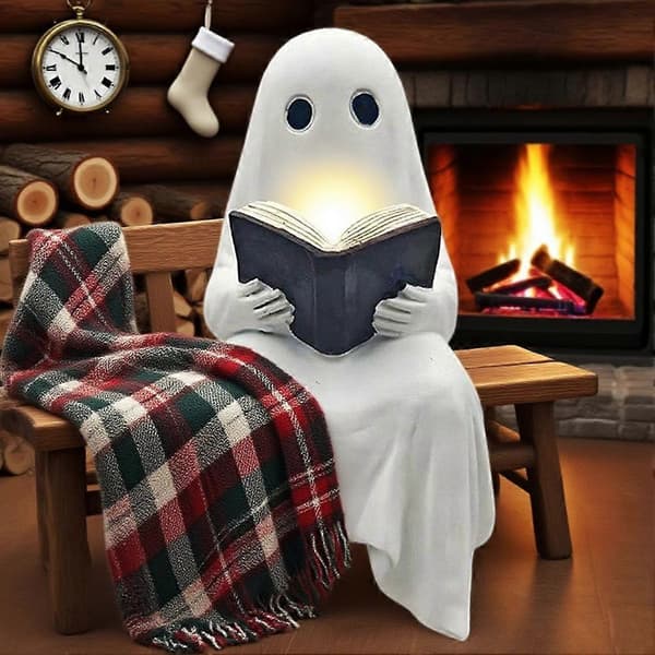 Halloween Spøkelsesfigur Unik Halloween Spooky Dekor Stue Mantel Dekor