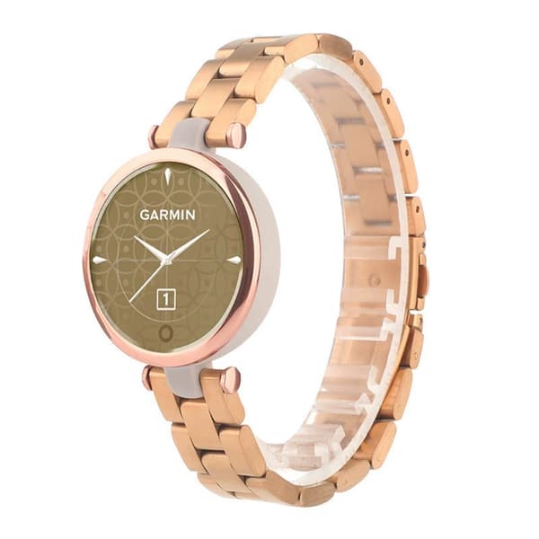 Velegnet til Garmin Lily mode dame rustfrit stål armbånd med rosaguld rem
