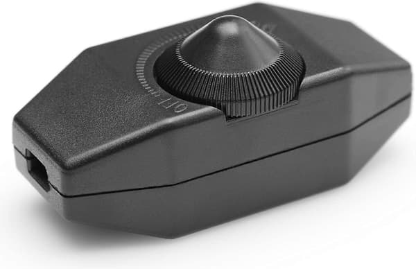 1-60W LED Dimmer Dimmable (Rotary Dimmer) LED Dimmable, On/Off, 220-230V, CE In-Line Switch, Black
