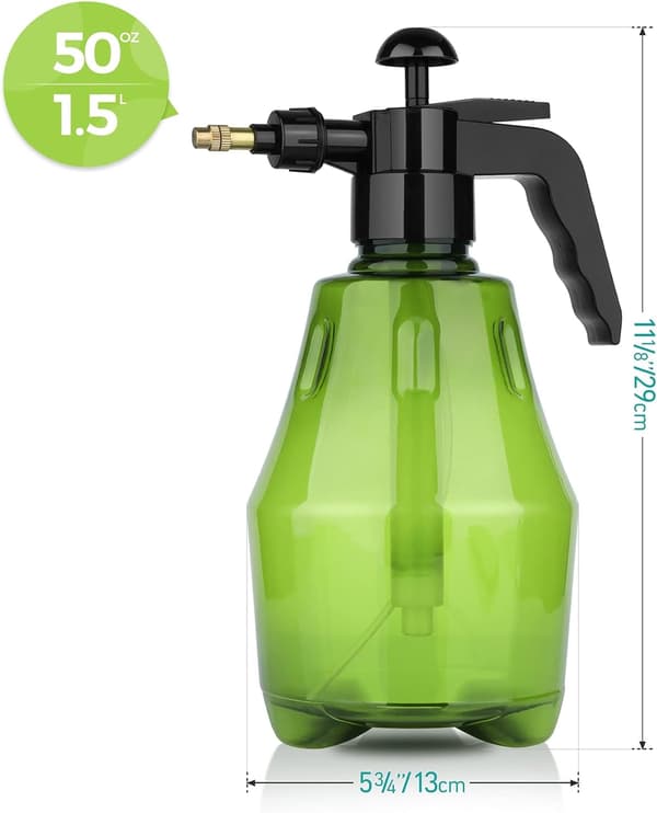 Grön plast fin dimspray 1,5L manuell växtdimspray med topppump