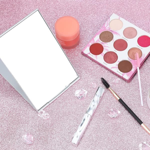Small Travel Mirror Foldable Compact Mirror Lightweight Small Table Stand Mirror for Travel and Makeup 11.5*8cm