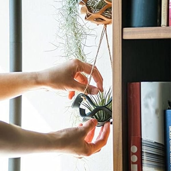 Läderhängande blomkruka - För inomhus och utomhus - 31 cm / 15 cm - Grön