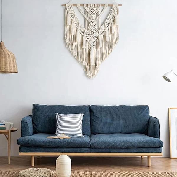 Macrame väggbonad bomull liten konst vävd gobeläng väggdekoration Boho Chic 50 * 75cm